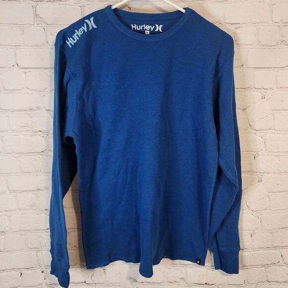 Men's Hurley Blue Long Sleeve Thermal Shirt, Regular Fit, size Large - Picture 1 of 3